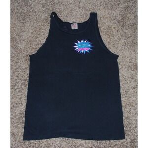 Vintage 90s Oneida Beach Volleyball Tank Top Blue Size L Vtg Graphic Small Flaw